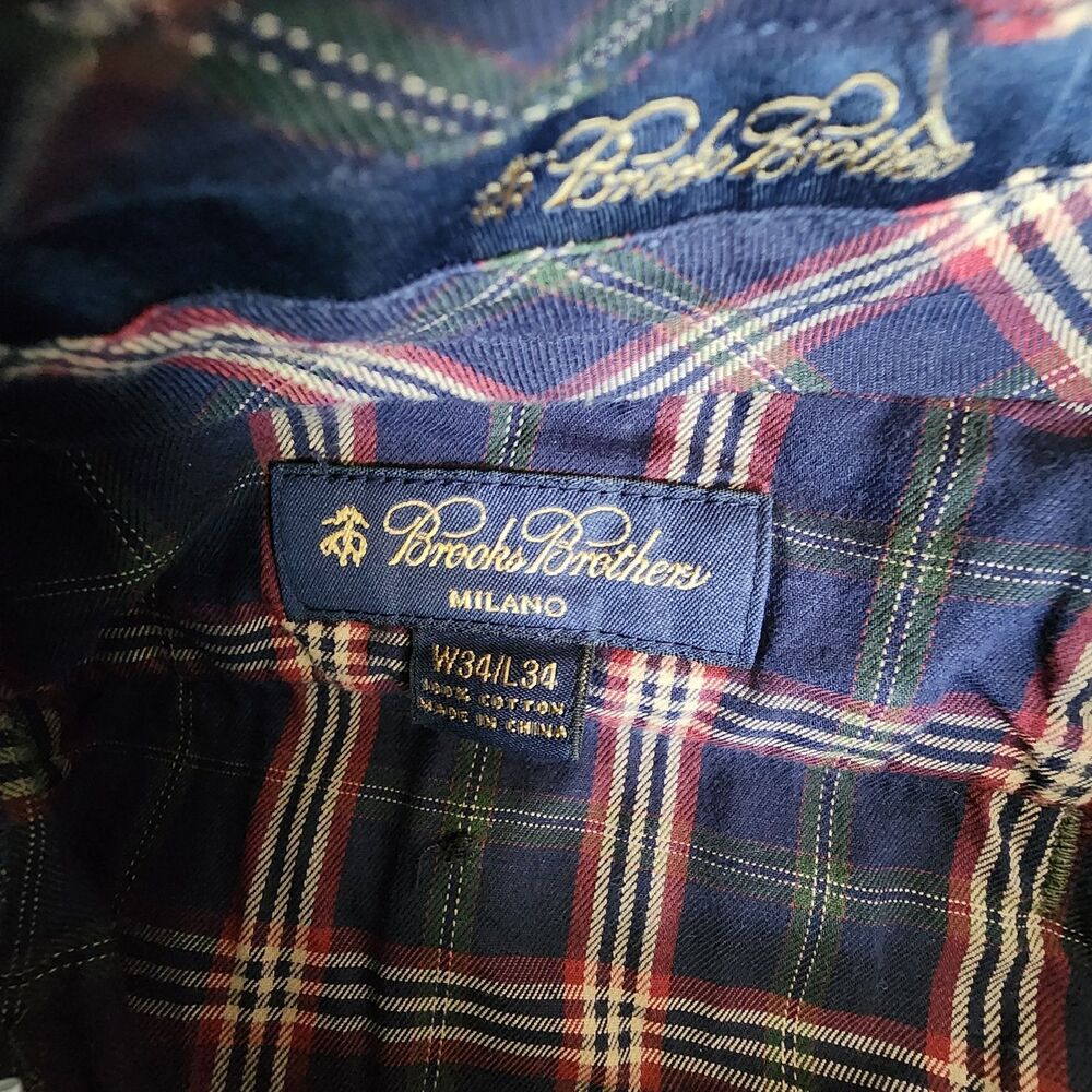 Brooks Brothers Milano Cotton Men's Green Chino Pants Size 34X34